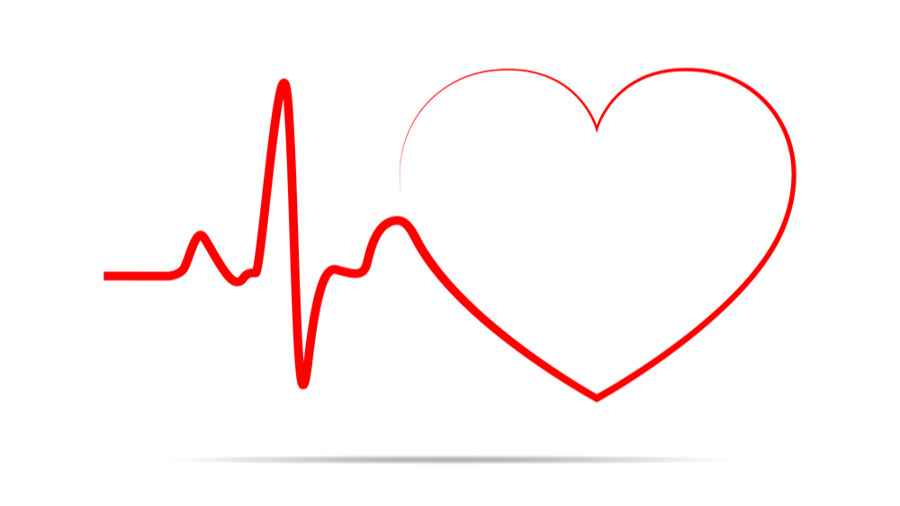 Cardiac diagram with red hart