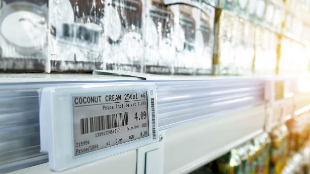 Electronic shelf labels in food store